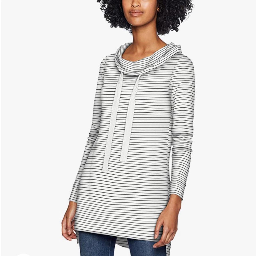 Amazon Daily Rituals Funnel Neck Striped Tunic